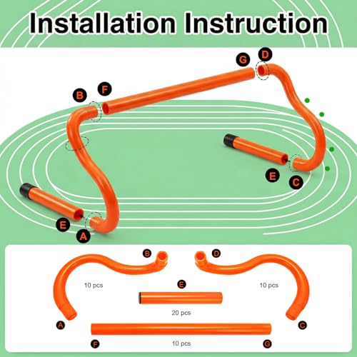 10 Pack 9" Agility Hurdles, Plastic Speed Agility Training Hurdle, Detachable Sturdy Plyometric Hurdles, Training Equipment Set with Carry Bag for Football, Soccer, Basketball, Athletes
