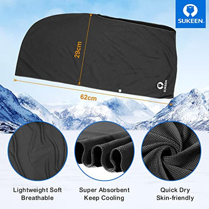 Sukeen Cooling Hoodie Towel for Men, Cooling Towels for Neck and Face, Cools When Wet Cooling Neck Wraps, Sport Workout Camping Cycling Cool Towel for Hot Weather