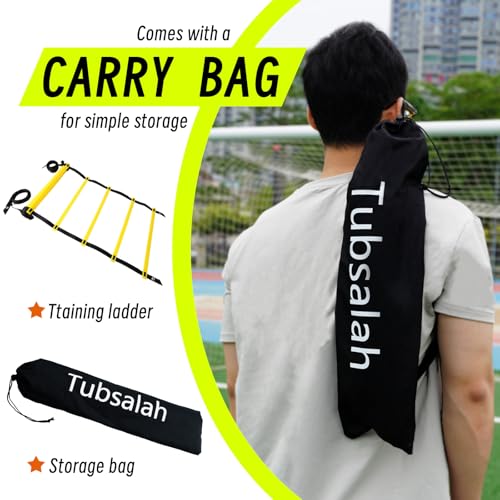 20ft Adjustable Agility Ladder with Carry Bag – Football Training Equipment & Speed Ladder for Soccer, Basketball – Agility Training Equipment for Footwork Drills