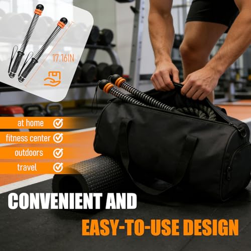 2026 New Ropeless Battle Ropes Adjustable Weight - Weighted Cordless Battle Ropes for Home Gym, with Non-Slip Handles, Heavy Portable Battle Sticks
