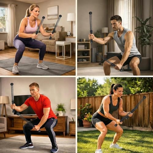 Cordless Battle Ropes,Weighted Ropeless Battle Ropes for Home Gym Exercise, Portable Full Body Workout Equipment, High-Intensity HIIT & Strength Training Gear for Men & Women (Black)