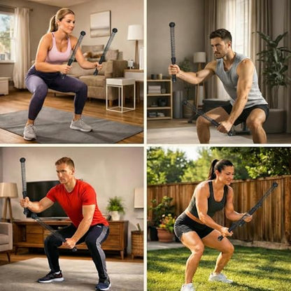 Cordless Battle Ropes,Weighted Ropeless Battle Ropes for Home Gym Exercise, Portable Full Body Workout Equipment, High-Intensity HIIT & Strength Training Gear for Men & Women (Black)