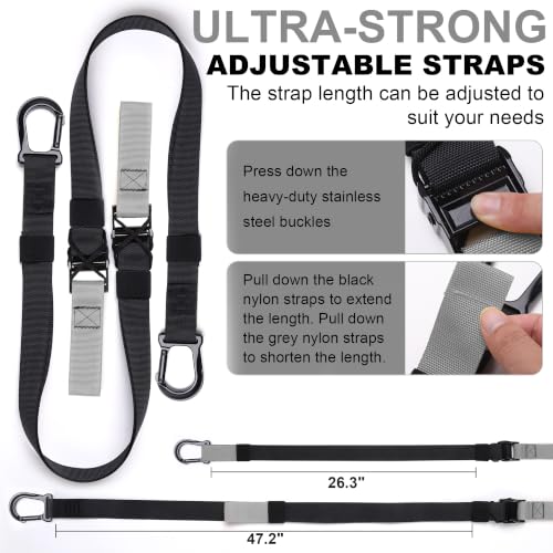 Home Resistance Training Kit with Adjustable Suspension Straps for Workouts - color: Grey
