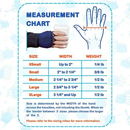 Handithings®: Hand Weight - Beneficial for Tremor Control, Fine Motor Skill Activities, Improved Hand/Wrist Mobility, Writing Stability & Strengthening. Proudly Hand Made in the USA! (WORKS FOR RIGHT OR LEFT HAND) (PLEASE SEE SIZING CHART AND MEASURE HAND