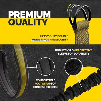 Pull Up Assistance Bands - 4 Heavy Duty Pull Up Bands with Adjustable Strap and Foot Rest - Stackable Pull Up Assist Band Set for Pull Up Bar - Resistance Bands for Pull Ups Chin Ups Strength Training - color: Military Green