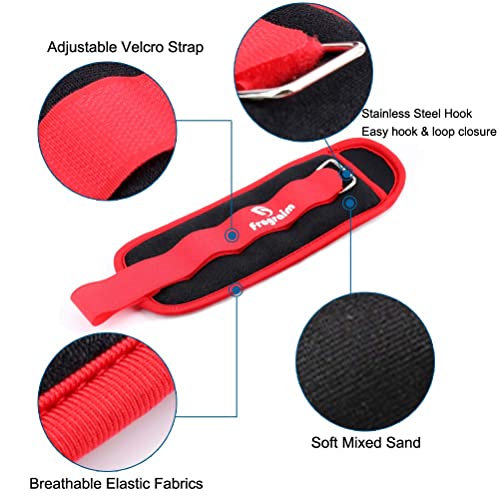 Ankle Weights for Women, Men and Kids - 1/2/3/4/6/8/10/12/15/20 LBS 1 Pair Strength Training Wrist/Leg/Arm Weight with Adjustable Strap for Jogging, Gymnastics, Aerobics, Home Fitness, Physical Therapy - style: 1Lb Pair (0.5lb x 2) - Red