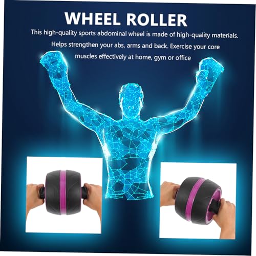Happyyami Ab Roller Wheel with Automatic Rebound Non-slip Arc Handle Abdominal Trainer for Core Strengthening Home Fitness Equipment for Men and Women Includes Extra Mat for Floor Protection
