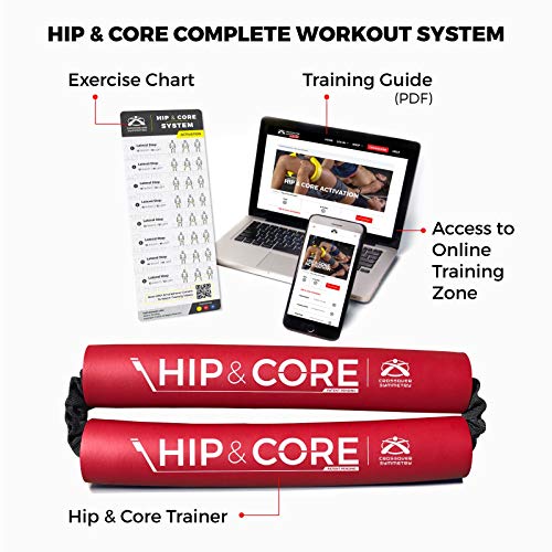 Crossover Symmetry Hip & Core System - Loop Resistance Home Workout Bands to Stretch and Strengthen Legs, Butt, Hips, Thighs and Glutes, Includes Online Exercise & Training Guide