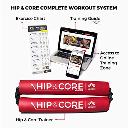 Crossover Symmetry Hip & Core System - Loop Resistance Home Workout Bands to Stretch and Strengthen Legs, Butt, Hips, Thighs and Glutes, Includes Online Exercise & Training Guide