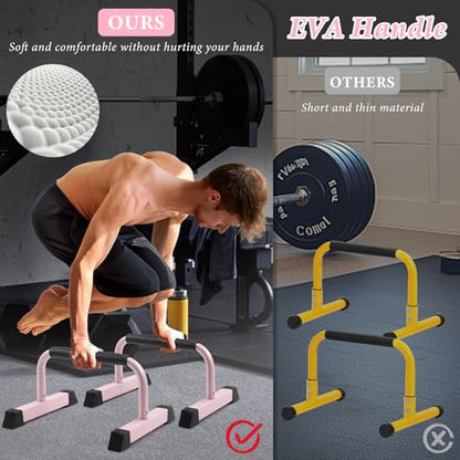 Push Up Bar, 700 LBS Potable Dip Bar with EVA Handle for Home GYM Gymnastics Calisthenics Equipment Apartment Courtyard Balcony Exercise Fitness Upper Body Arm Back Man Woman Kid