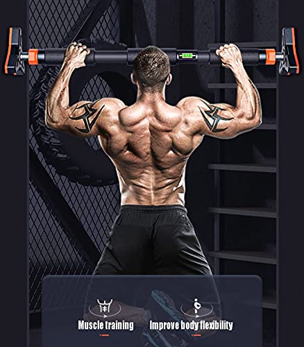Pull Up Bars Chin Up Bar with No Screws for Doorway, Chin Up Bar with Locking Mechanism Max Load 250kg, Home Gym Upper Body Workout Bar, 73-100cm