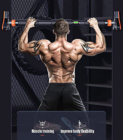 Pull Up Bars Chin Up Bar with No Screws for Doorway, Chin Up Bar with Locking Mechanism Max Load 250kg, Home Gym Upper Body Workout Bar, 73-100cm