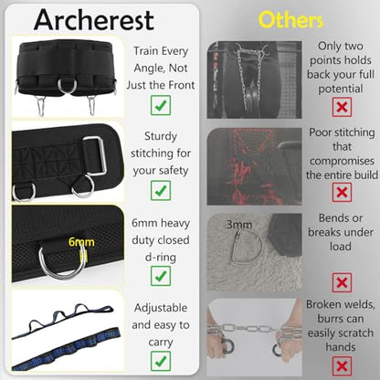 5 D-Rings Dip Belt with 30.7" Adjustable Nylon Strap for Pull Up
