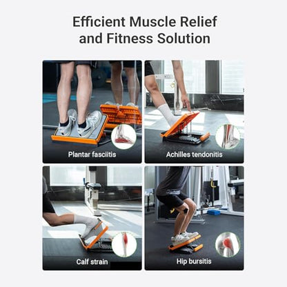 MIKE SPORT 9 Level Adjustable Slant Board, 600lbs Carbon Steel Calf Stretcher, 3 in 1 Incline Balance Board for Stretching, Resistance Bands, Sit-Ups - Home Gym & Fitness Equipment