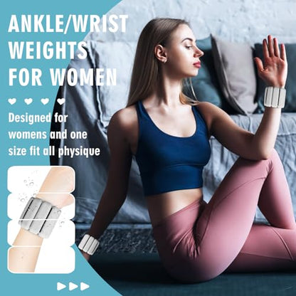 Wrist Weights, 2Pack Adjustable Wearable Wrist Ankle Weights for Women/Men, Silicone Wrist Bangles for Walking, Yoga, Pilates, and Gym, Arm & Leg Workout, 2lb - color: Gray