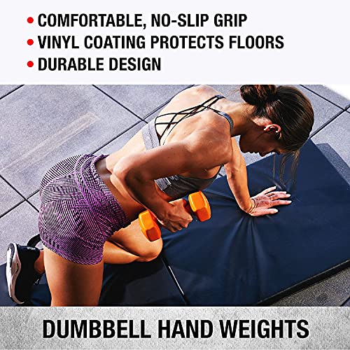SPRI Dumbbells Hand Weights Set of 2 - Vinyl Coated Exercise & Fitness Dumbbell for Home Gym Equipment Workouts Strength Training Free Weights for Women, Men (1-10 Pound, 12, 15, 18, 20 lb) - color: (H) Black | 8-Pound