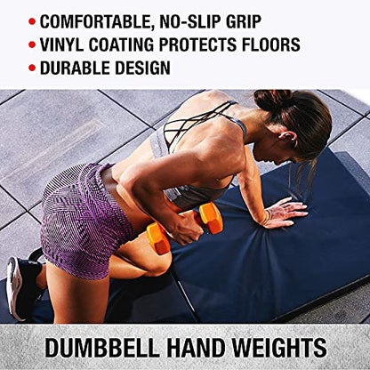 SPRI Dumbbells Hand Weights Set of 2 - Vinyl Coated Exercise & Fitness Dumbbell for Home Gym Equipment Workouts Strength Training Free Weights for Women, Men (1-10 Pound, 12, 15, 18, 20 lb) - color: (H) Black | 8-Pound