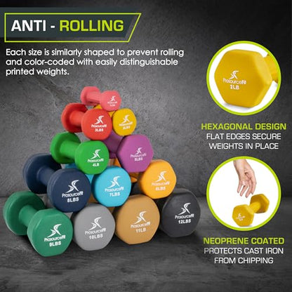ProsourceFit Neoprene Dumbbell Coated for Non-Slip Grip - size: 2-Pound