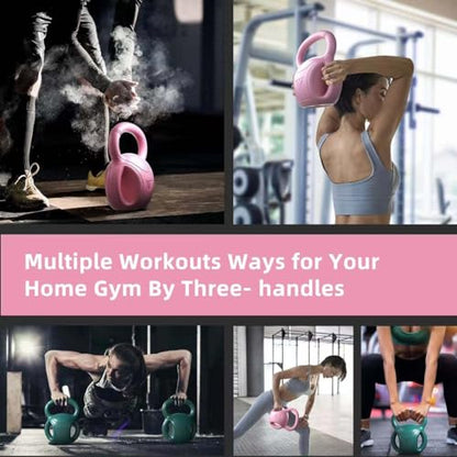 3 Handle Kettlebells Weight - Weight for Women Options 5, 10, 15 and 20 LB for Russian Twists AB Exercise, Weightlifting and Core Fitness Exercise Home Gym [Single in Sold]