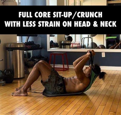 Core and Abs Resistance Trainer with Head, Neck and Back Support, Lightweight & Portable, Home Gym Equipment or Travel Workouts