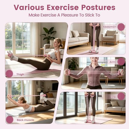 3-in-1 Multifunctional Pedal Resistance Band with Handle, Natural Latex Tension Rope, Portable Pocket Gym for Abdomen Waist Arm Leg Stretching Training, Home Office Travel