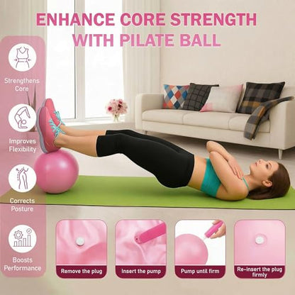 Pilates Workout Kit for Home, Pilates Essential Equipment with Adjustable Ankle Wrist Weights, Resistance Bands, Pilates Ring and Ball Set, Yoga Straps, Grip Socks Fitness Accessories kits for Women