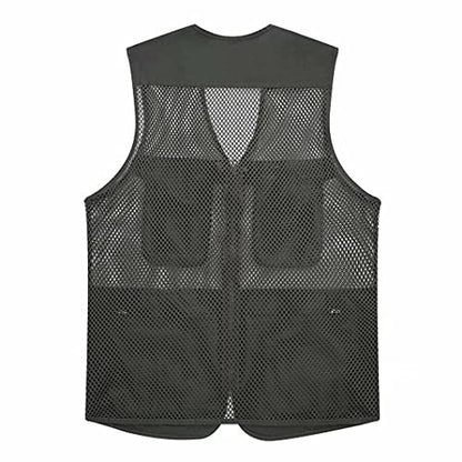 Unisex Mesh Breathable Fishing Vest, Multi-Pockets Photography Travel Hiking Waistcoat Jacket for Adults and Youth