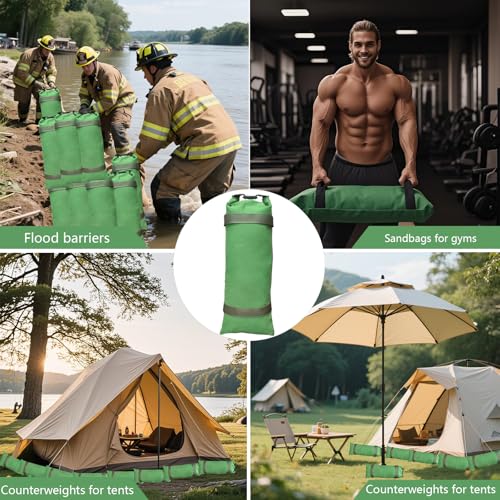 10 Pack Thick Canvas Flood Sandbags w/Handles Convenient for Flood Control