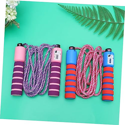 Garneck Counting Jump Rope for Adults Skipping Ropes Purple Pink Red Blue Interactive Fitness Accessories with