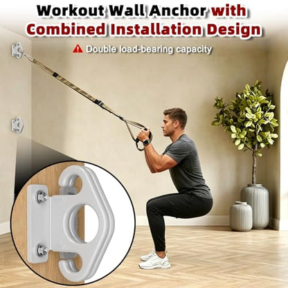 Resistance Band Wall Anchor Kit（3PCS, Wall Mount Training Anchor System for Resistance Bands, Exercise Bands, Home Gym Workout & Physical Therapy Strength Training