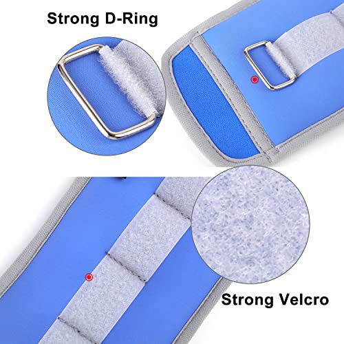 Ankle Weights, 1/2/3/4/5/6/8/10/12 LBS (1 Pair) Wrist Arm & Leg Weighted for Women Men Kids with Elongated Strap for Exercise, Fitness, Jogging, Aerobics, Yoga, Dancing and Physical Therapy