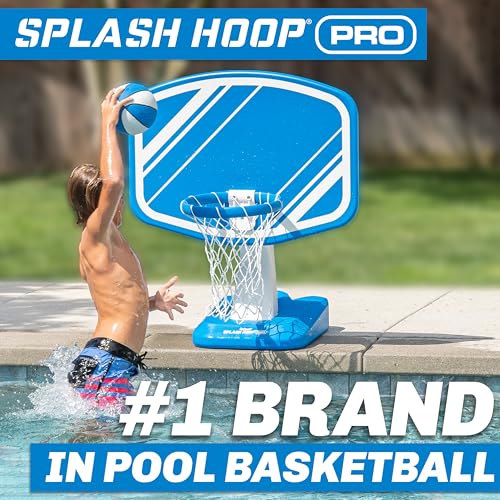 GoSports Splash Hoop PRO Pool Basketball Game – Modern Poolside Basketball Hoop with Backboard, Ball & Pump – Swimming Pool Basketball Hoop for Inground & Above Ground Pools - color: Blue