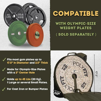 Polyfit PL8 Backpack for Olympic Weight Plates - Weighted Backpack for Strength Training, Rucking, and Gym Workouts - OD GREEN