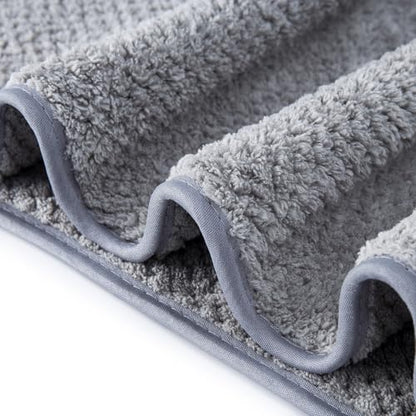 Washcloth Set for Bathroom - Quick Drying - Ultra Soft Microfiber Absorbent Towel for Bath Fitness, Gym, Shower, Hotel, and Spa - 13x13 Inch | Set of 6, Grey