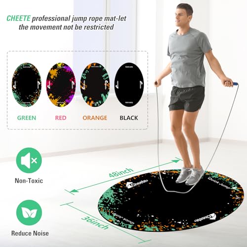 Jump Rope Mat Large Rubber Exercise Mat Workout Mats for Home Gym Flooring Non-Slip Oval Design for Floor & Rope Protection