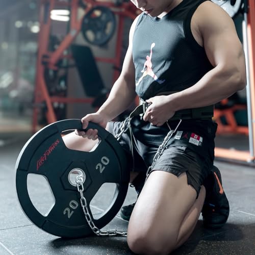 Weighted Dip Belt for Weight Lifting - 46" Pull Up Belt With Chain & Loading Straps