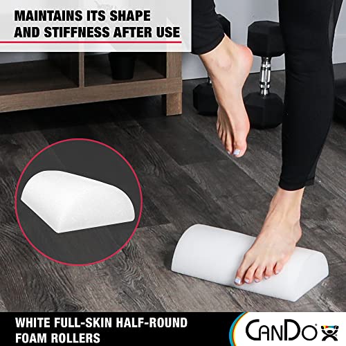 Cando 30-2340 Full-Skin PE Foam Roller for Muscle Restoration, Massage Therapy, Sport Recovery and Physical Therapy, White, 6" Width, 36" Length - size: 36-inch