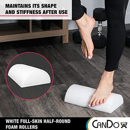 Cando 30-2340 Full-Skin PE Foam Roller for Muscle Restoration, Massage Therapy, Sport Recovery and Physical Therapy, White, 6" Width, 36" Length - size: 36-inch