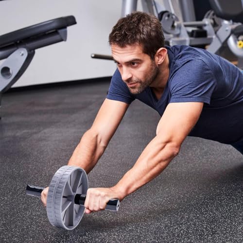 Ab Exercise Wheel Roller - Abdominal Roller Wheel, Workout Training Equipment | Portable Abdominal Exercise Roller Wheel With Handles, Gym Body Fitness & Strength, Achieve Toned Core Muscles