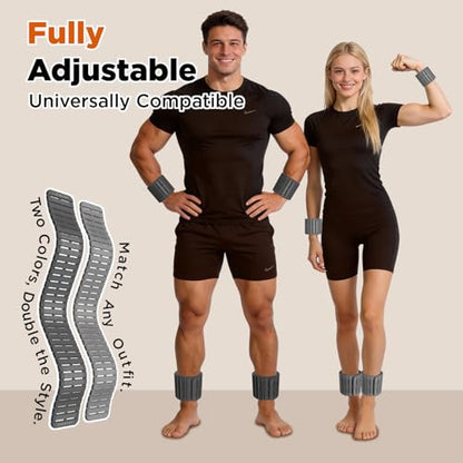 Magnetic Ankle Weights for Women Men Set of 2 (1 lb Each) Adjustable Wrist Weights for Pilates, Yoga, Workout and Daily Training