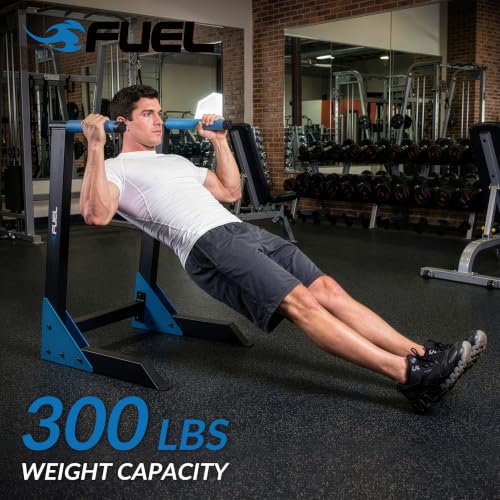 Fuel Pureformance Dip Station | Bodyweight Training | Multiple Options - color: Black/Blue - Deluxe Dip Station w/O-Rings