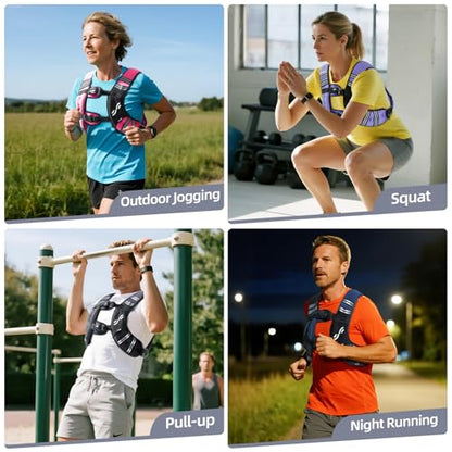 Sportneer Weighted Vest Woman: 8lb/12lb/15lb/20lb/25lb Weight Vest for Walking with Phone Bag, Adjustable Women Weighted Vest for Running Rucking Vest for Jogging Strength Training Weight Loss