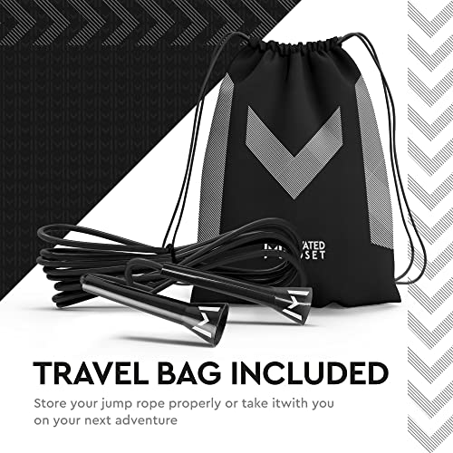 Jump Rope with Adjustable Travel Bag | Skipping Rope Cable for Endurance Training at Home or Outdoors | Tangle Free Speed Jumping for Men, Women and Kids