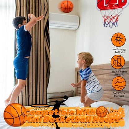 Amarlozn 5" Mini Foam Basketball Set, 3 PCS Orange, Ideal for Kids, Toddlers, Beach, Pool, Indoor & Outdoor Play