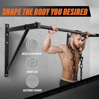 Yes4All Heavy Duty Wall Mounted Pull Up Bar – Multi-Grip Pull Ups / Pull Up Bar Ceiling Mount / Joist Mount for Home Gym - color: A. Heavy Duty