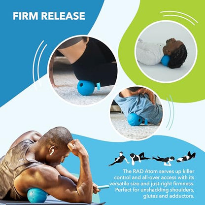 RAD Atom – Extra Firm Yoga Deep Tissue Massage Ball – Myofascial Release Ball for Back Pain, Shoulders, Glutes, Hamstrings, Traps & Pecs – Trigger Point & Mobility Therapy