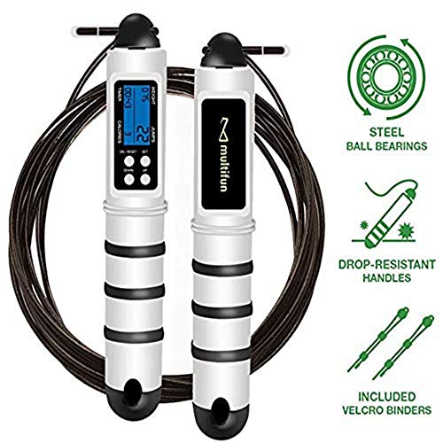 Skipping Rope, Jump Rope Speed Calorie Counter,Adjustable Digital Jump Rope with Alarm Reminder for Fitness, Crossfit, Exercise