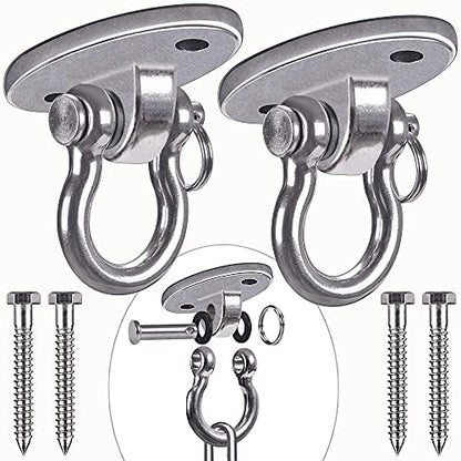 Heavy Duty Swing Hanger Stainless Steel Ceiling Swing Mount 180° Hanging Chairs Hanger for Hammock Chair, Porch Swings, Aerial Silks, Punching Bag, 2000 LB Capacity