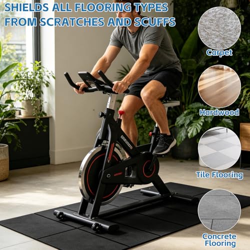 Walking Pad Mat 55"x23.6" Foldable Treadmill Mat for Carpet and Hardwood Floors Protection Shock Absorbing Treadmill Pad for Under Bikes Elliptical Machines and Exercise Equipment
