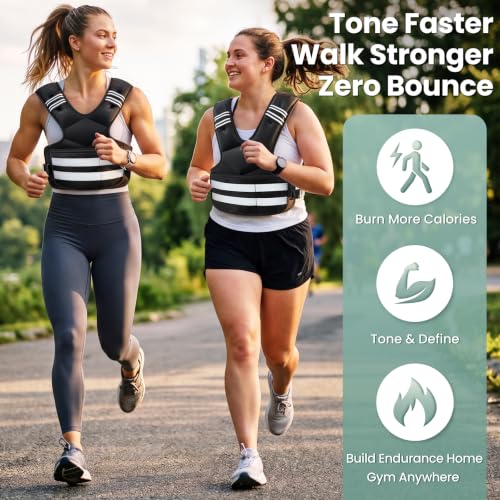 Adjustable Weighted Vest for Women and Men, 4-11lb/11-18lb/20-32lb Vest - size: 4-11 lbs